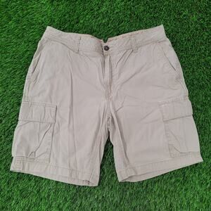 Vintage North-Face Cargo Shorts 36x9 Lined Khaki Beige Tan